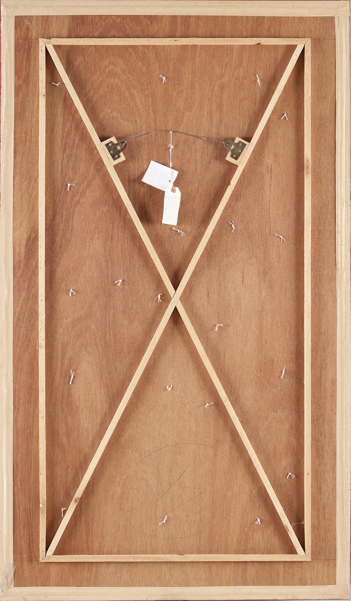 PILLAR RUG, FRAGMENT. Framed. Semi-antique China. 123 x 66 cm (with the frame 151 x 87,5 cm).