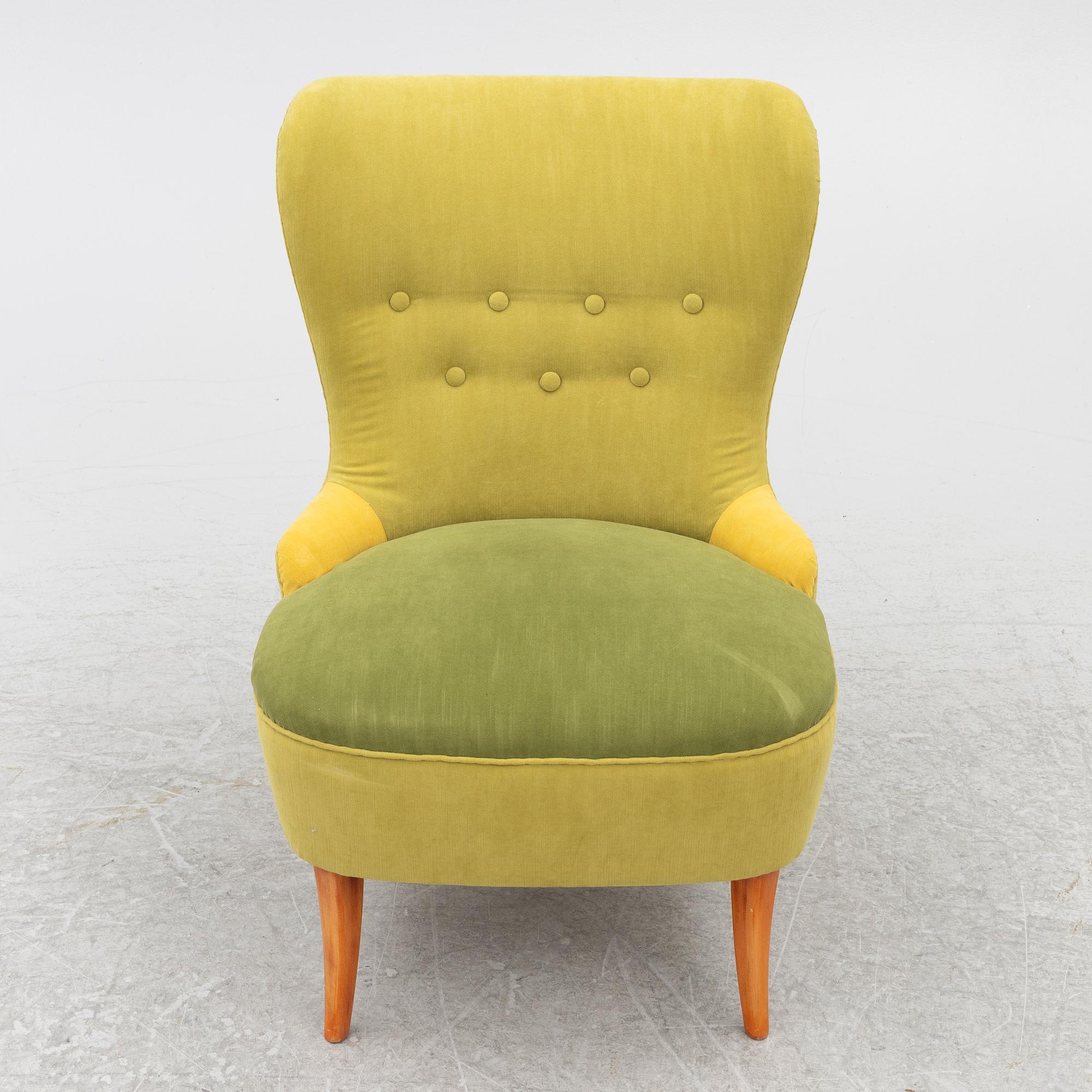 A Swedish sofa and chair, mid 20th century.