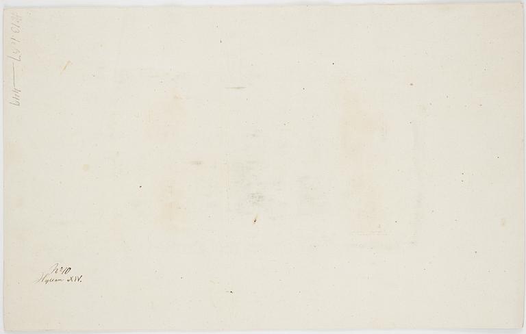 JOHAN TOBIAS SERGEL, hans krets. Osignerad. Tuschlavering, bildyta 12,5 x 23,5 cm.