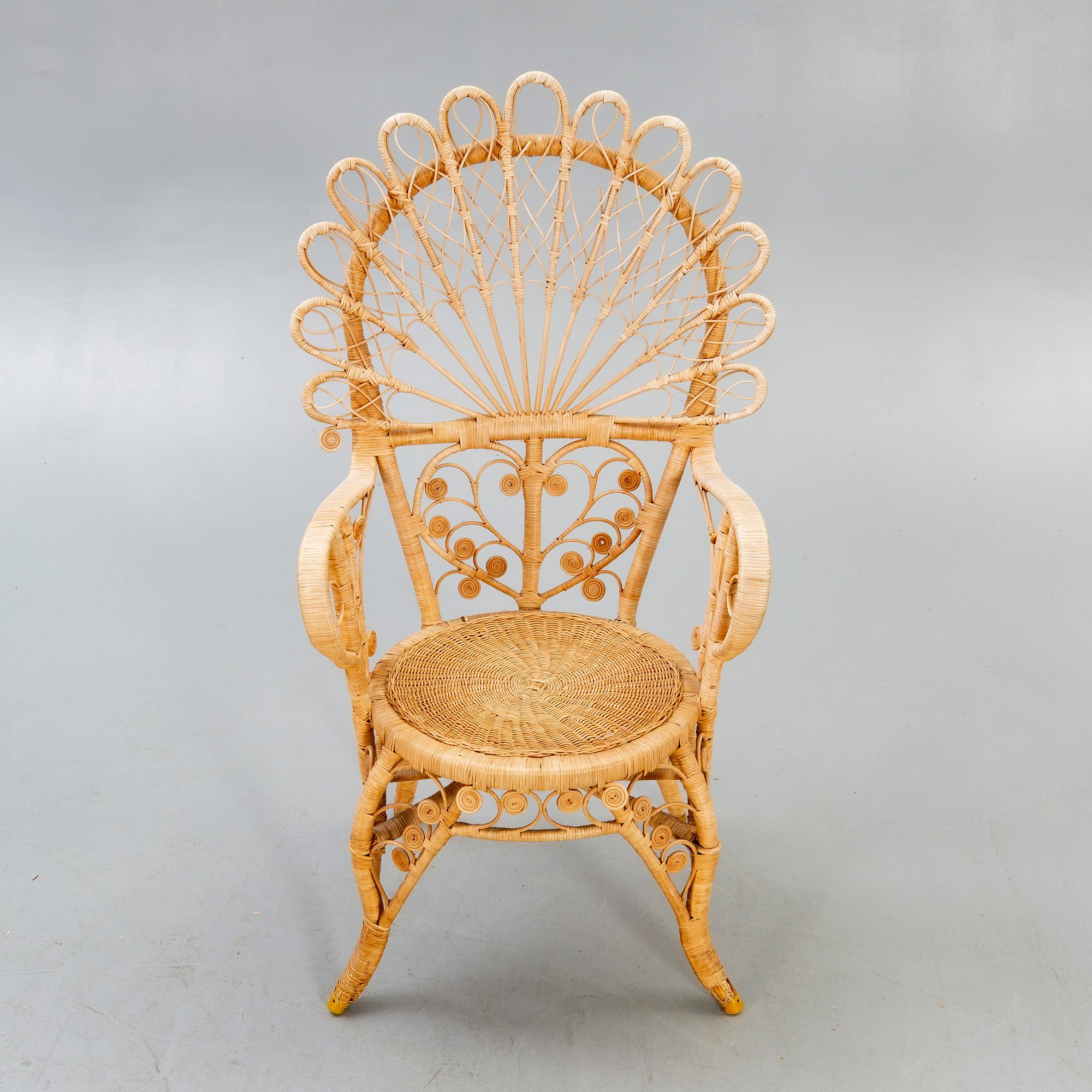 A Swedish 20th century wicker chair.