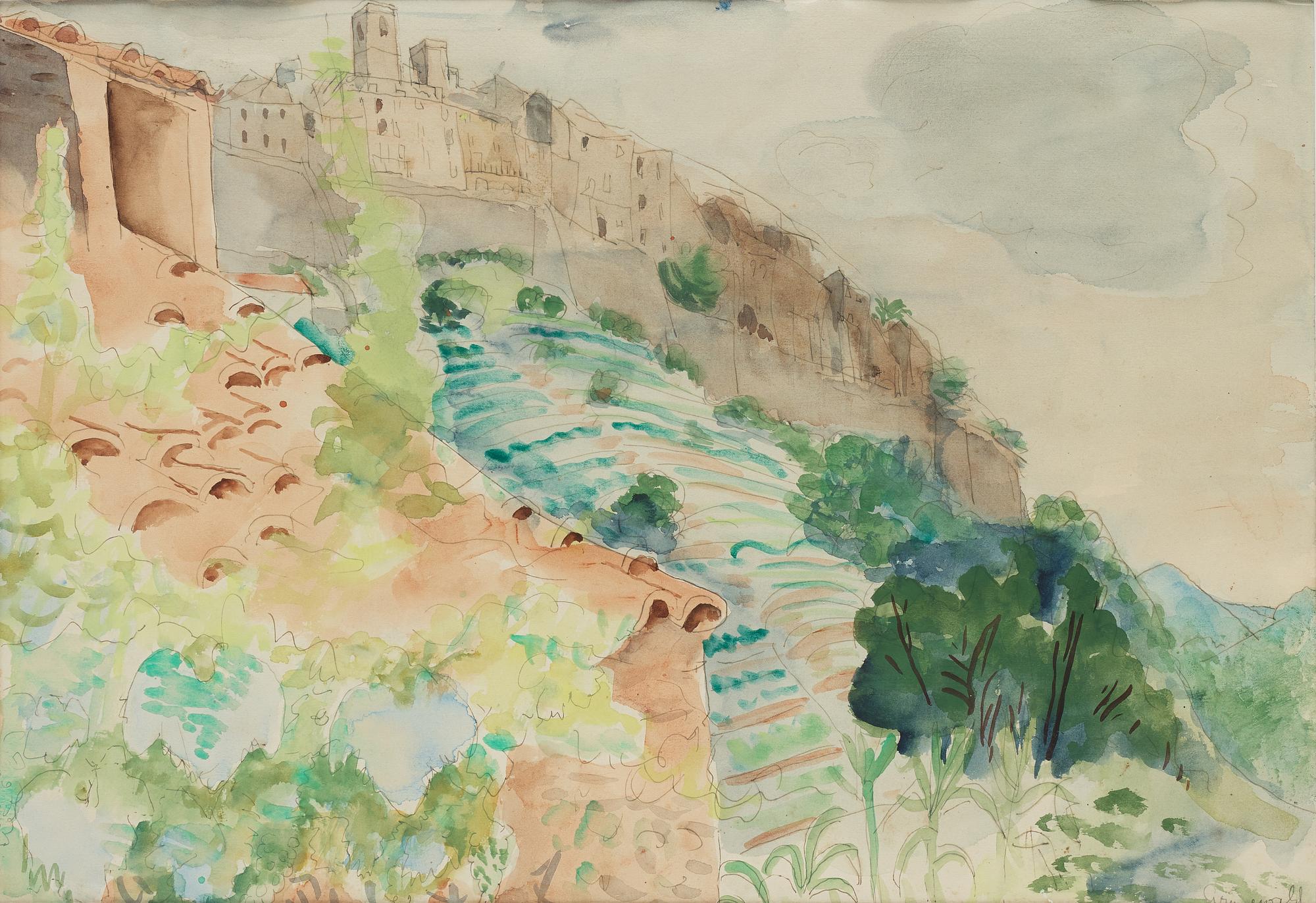ISAAC GRÜNEWALD, watercolor, signed.