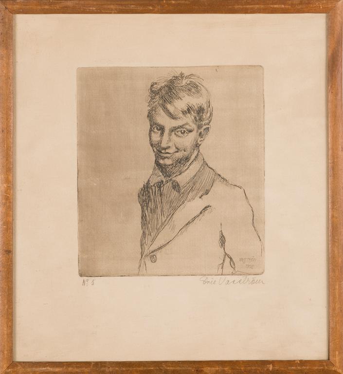 ERIC VASSTRÖM, etching, signed, dated on plate 1938, numbered no 5.