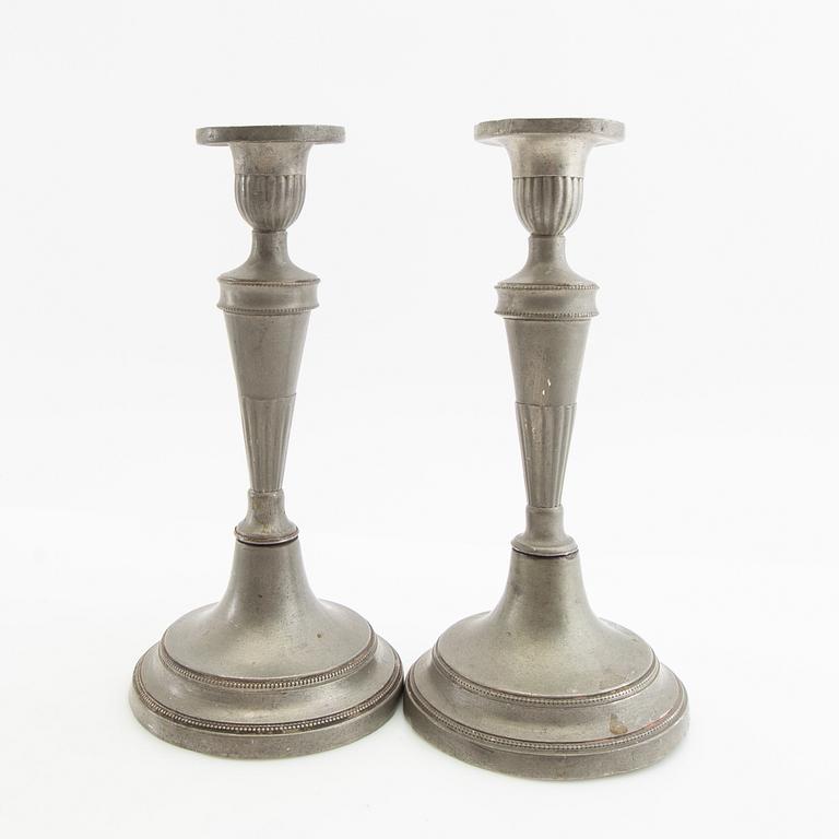 Candle holders 2 pairs, second half of the 19th century, tin.