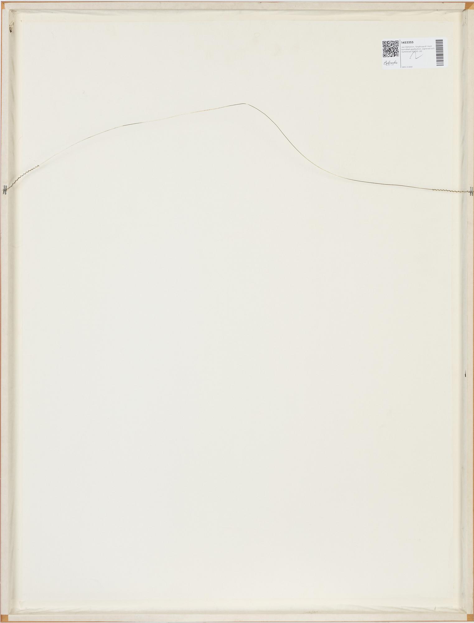 Jan Håfström, färglitografi med bemålad applikation, 1981, signerad  55/150.