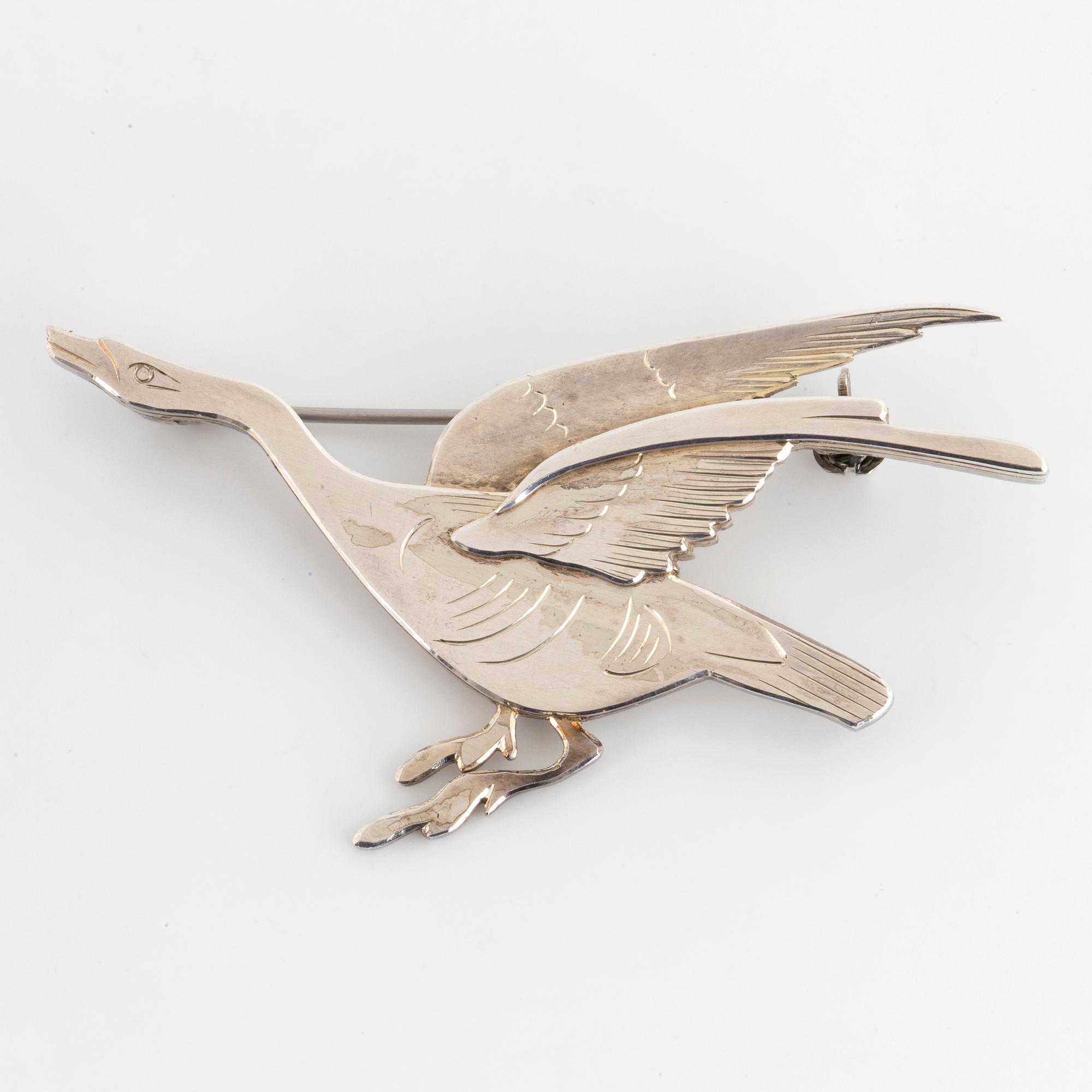 WIWEN NILSSON, Brosch, silver.