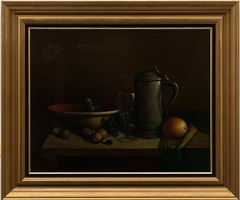 Jan Palmu, Still Life with Fruits and a Drinking Jug.