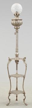 GOLVLAMPA, förnicklad, 1880-tal.