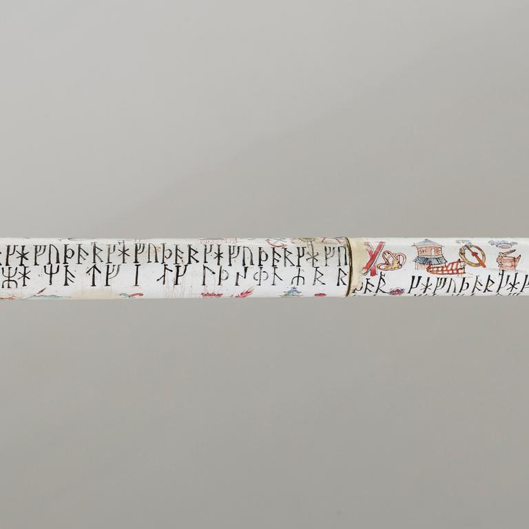 RUNSTAV/KÄPP, emalj på koppar. Qingdynastin, 1700-tal.