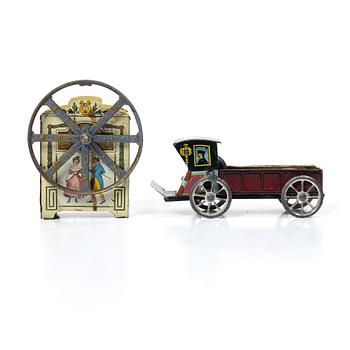 Tin toys, 8 pieces, first half of the 20th century.