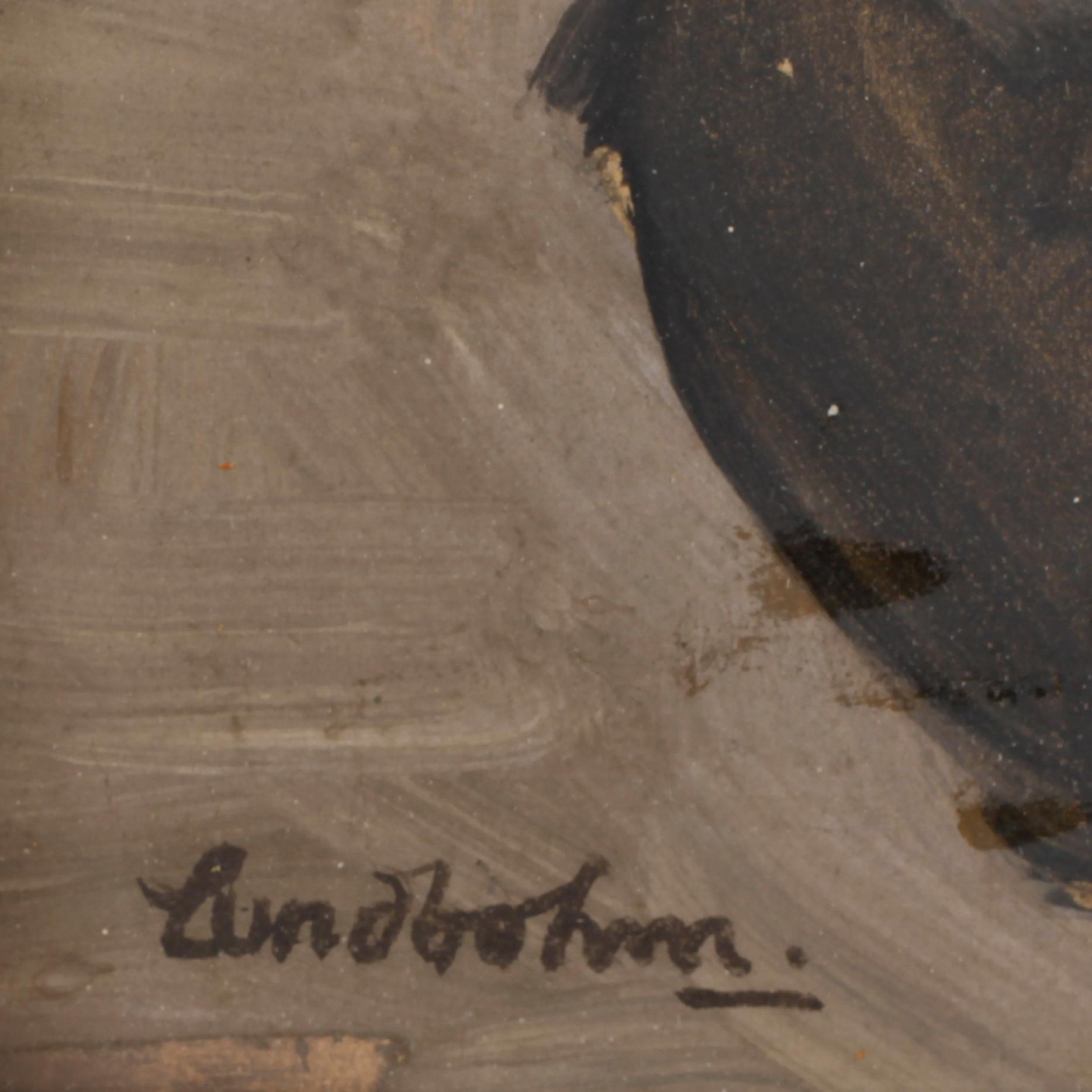 SIXTEN LUNDBOHM, olja på pannå. Sign. Dat 1957 a tergo.