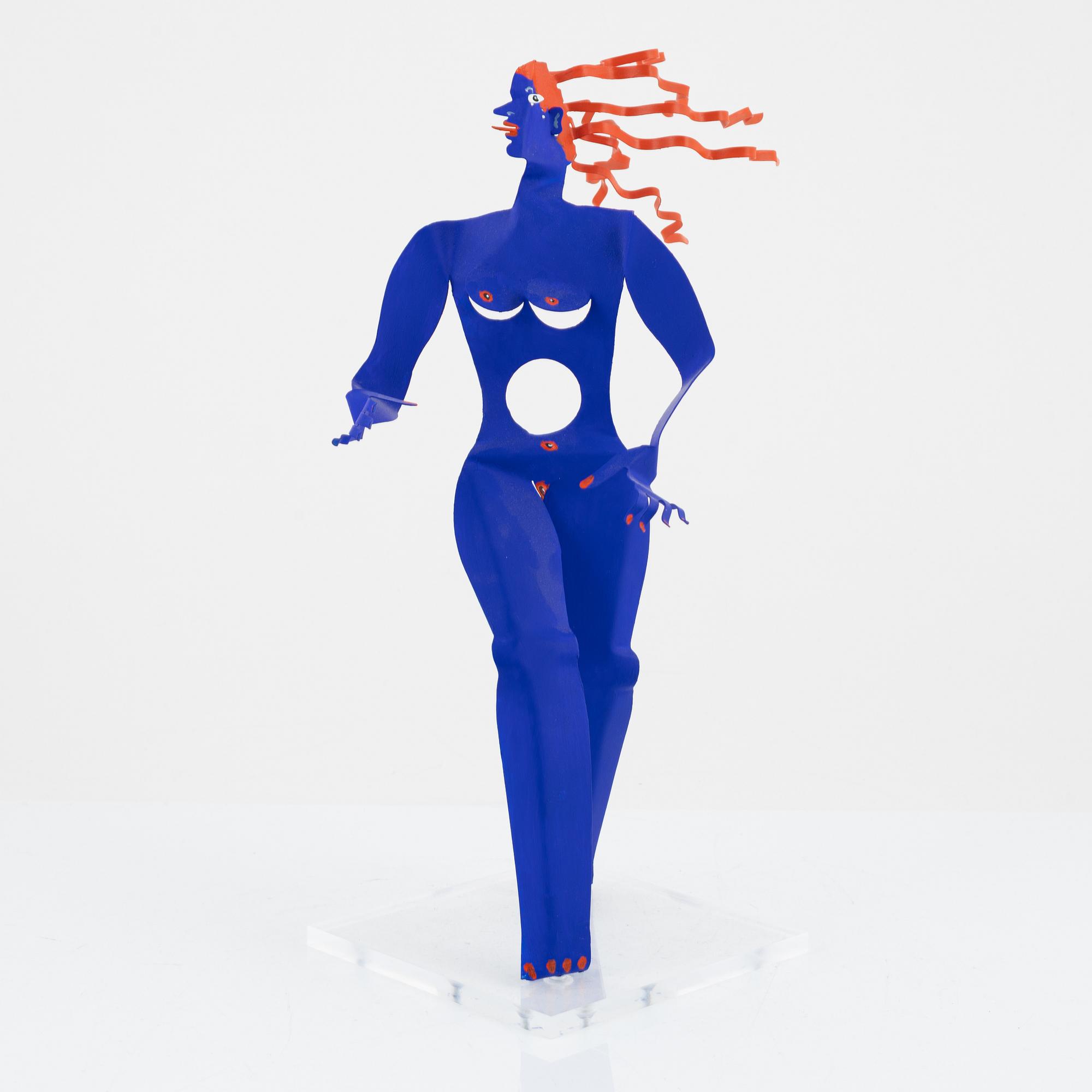 Timo Solin, a painted metal sculpture, signed.