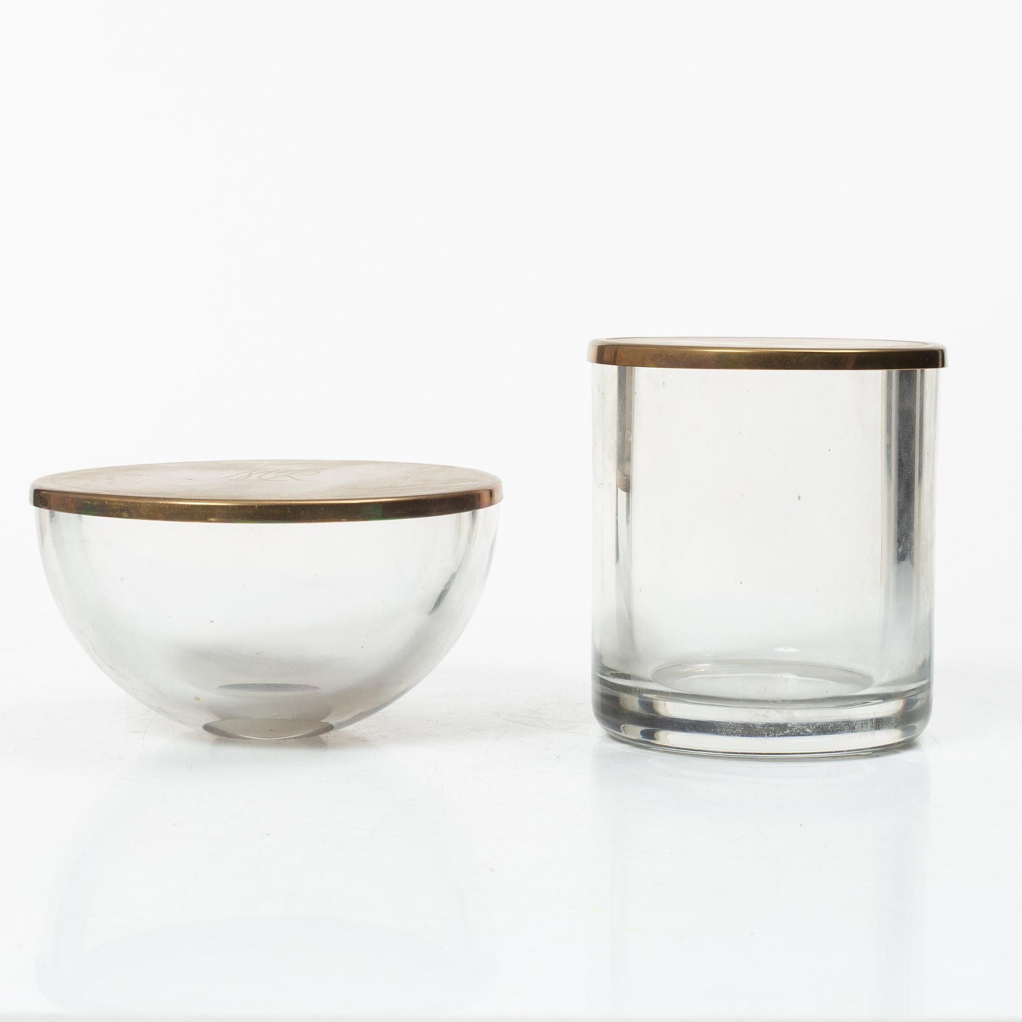 Josef Frank, a hand mirror 'H 2156'and two jars, Svenskt Tenn.