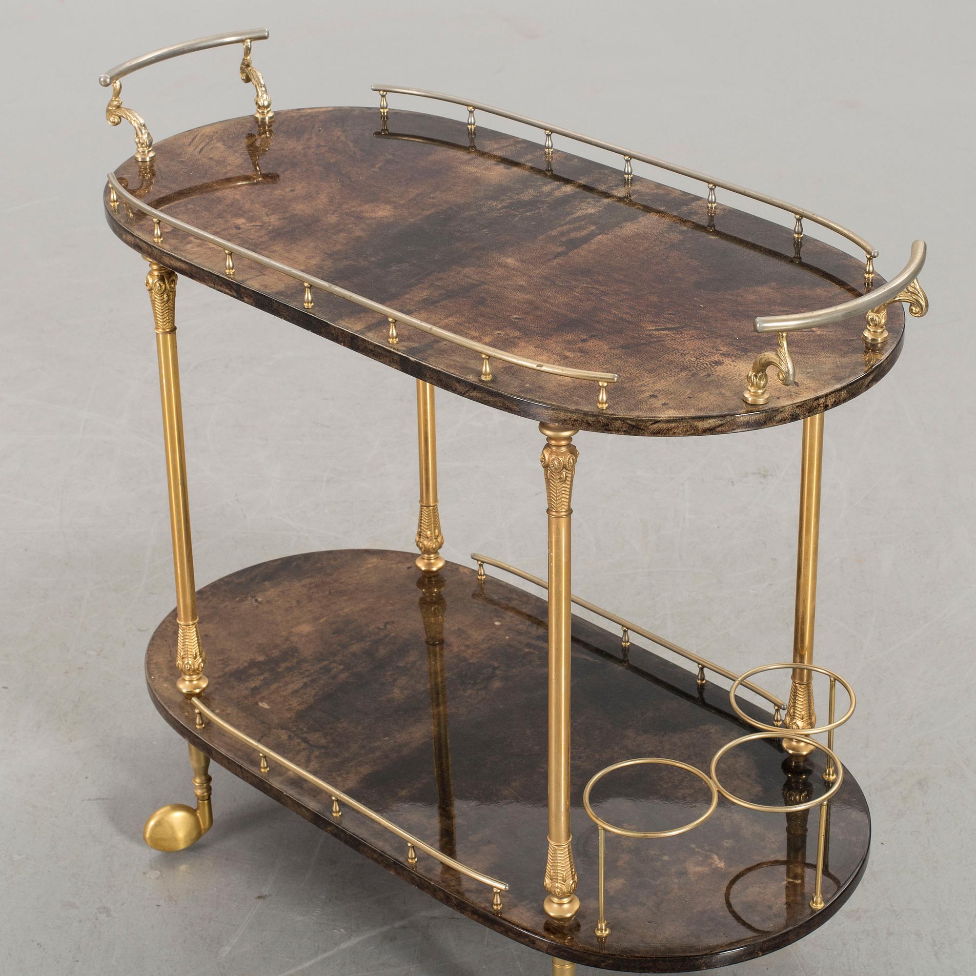 A SERVING TROLLEY ALDO TURA ITALY.