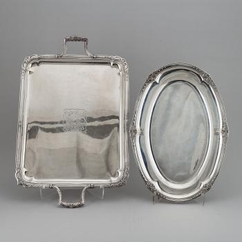 A French 20th century silver 950/1000 service, marked EC, Paris.