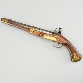 A FLINTLOCK PISTOL, model m/1807.