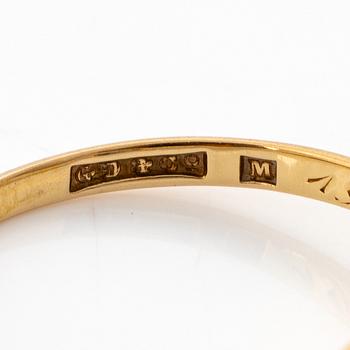 Ring, 18K gold with light aquamarine.