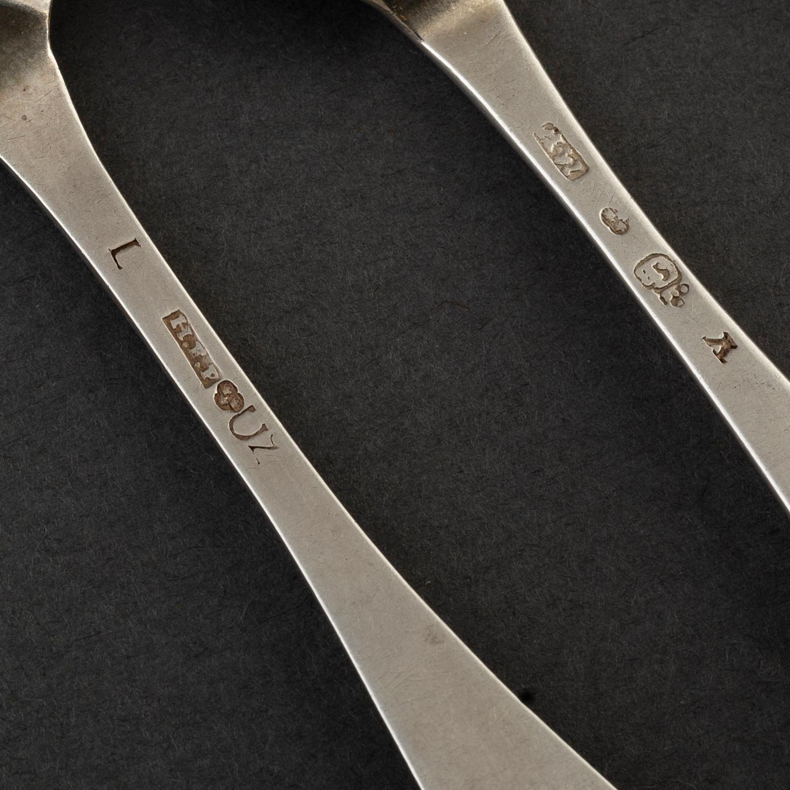 TESKEDAR, 17 st, silver. Bl a Petter Gillberg, Varberg 1791.