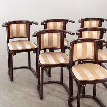 JOSEF HOFFMANN, a set of six "bat" chairs Wittmann Austria later part of the 20th century.