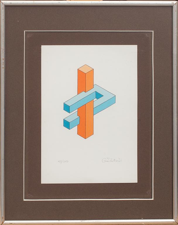 OSCAR REUTERSVÄRD, färglitografier, 2 st, signerade och numrerade 43/250 resp 37/250.