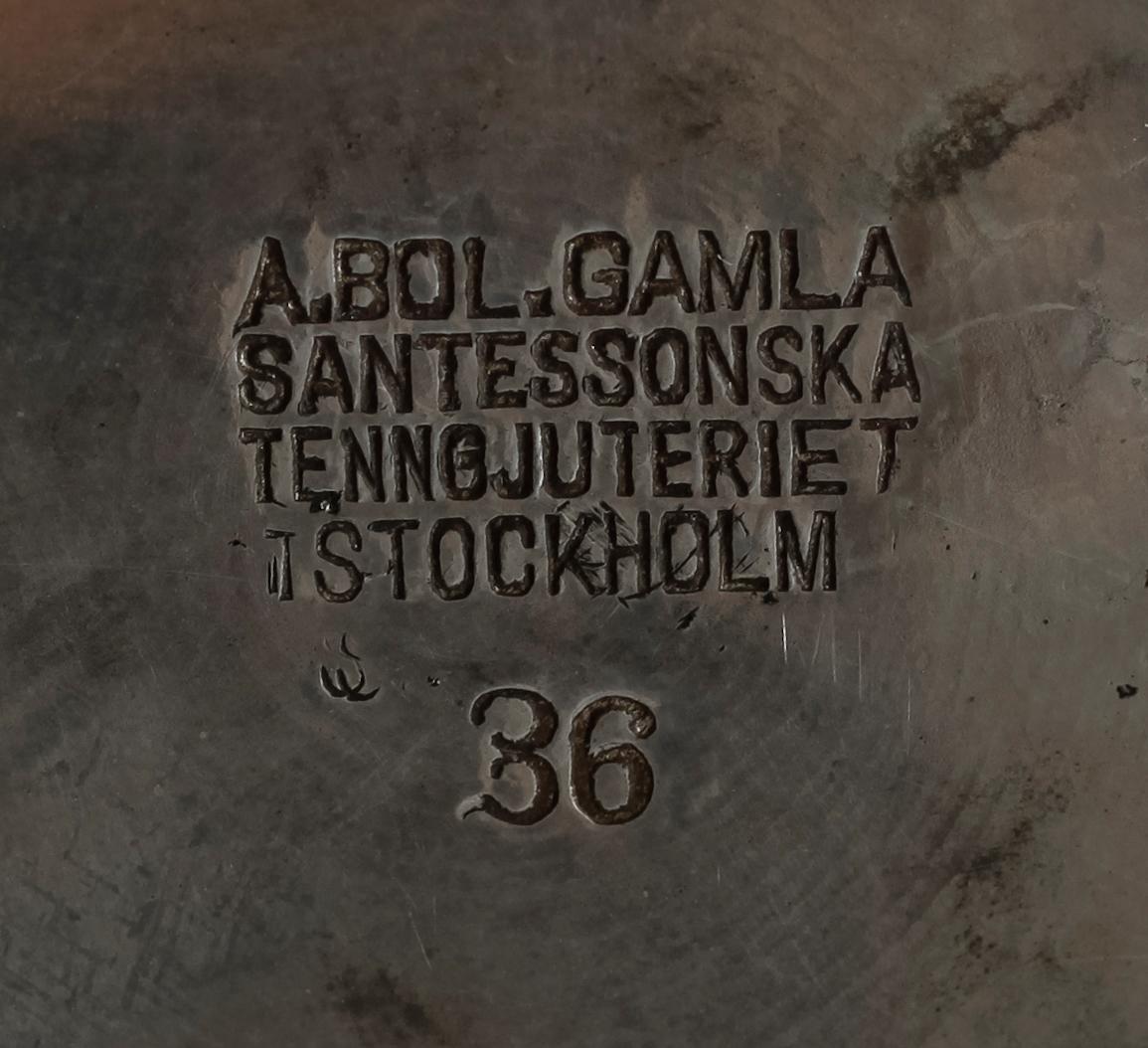 KANNA, tenn, Santessonska Tenngjuteriet, Stockholm, 1883.