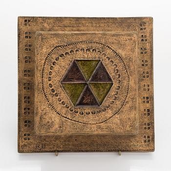 Rut Bryk, relief, stengods, signerad RB.