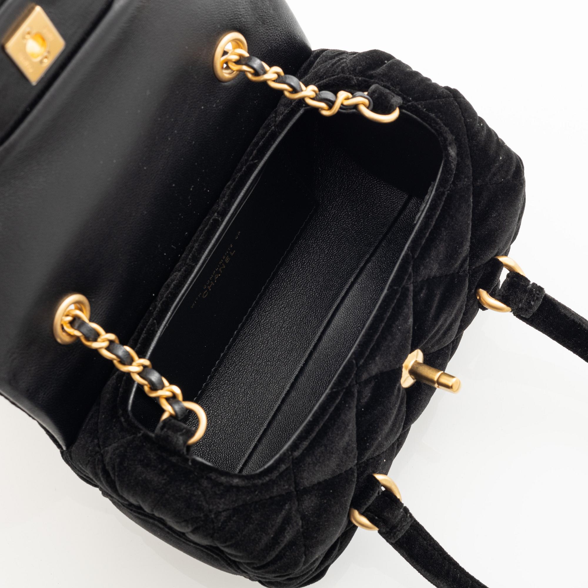 Chanel, A Black velvet Bag.