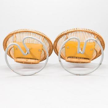 A pair of 'Rondo' rattan easy chairs from Göte-Möbler AB, 1960's.