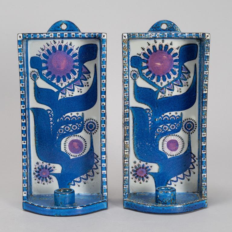 A pair of Berte Jessen lightholders, Alumina, Denmark.