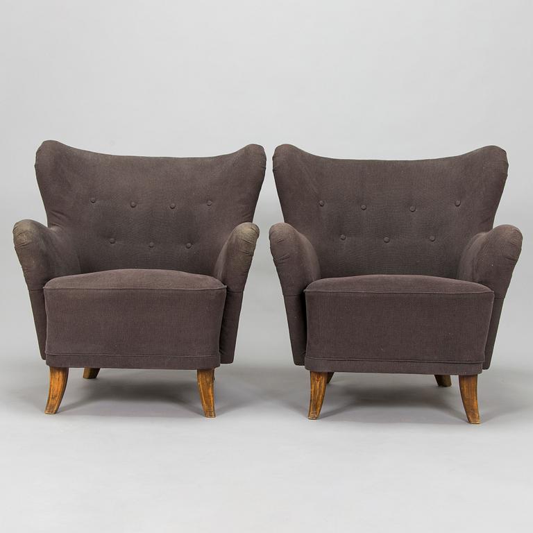 Ilmari Lappalainen, a pair of 1950's 'Laila' armchairs for Asko, Finland.