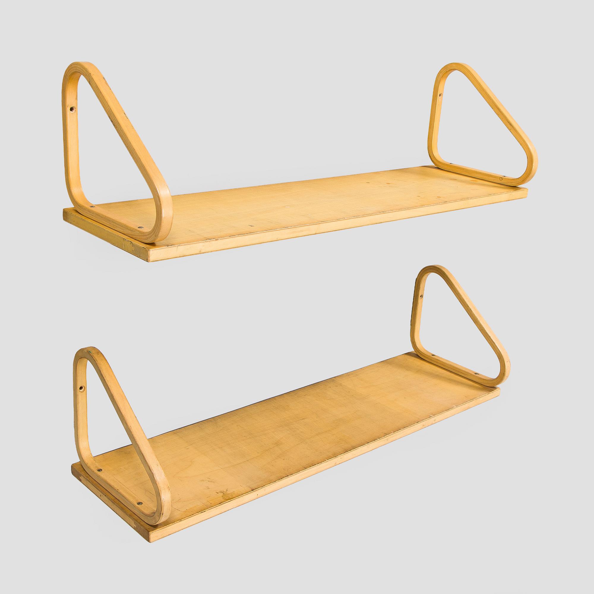 Alvar Aalto, two '112B' shelves, Artek, late 20th century.