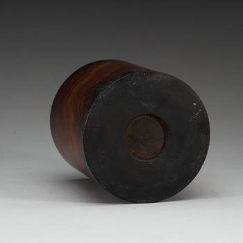 A wooden brushpot /scrollpot, presumably huanghuali, China.