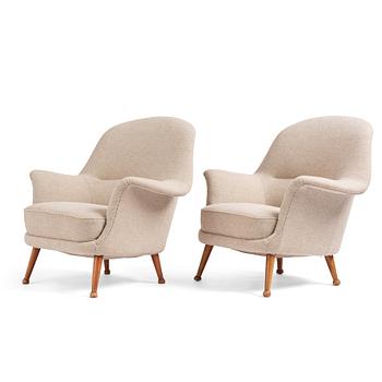 Arne Norell, a pair of "Divina", easy chairs, Westbergs möbler AB, Tranås, Sweden, 1960s.