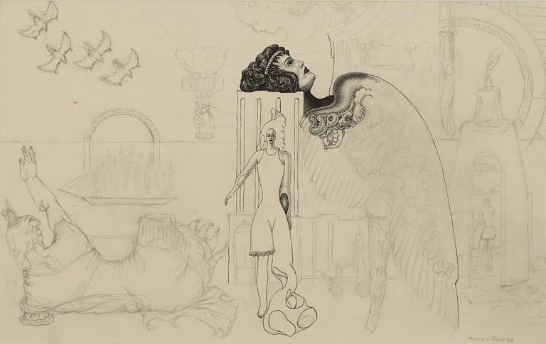 MAX WALTER SVANBERG, mixed media signed and dated.