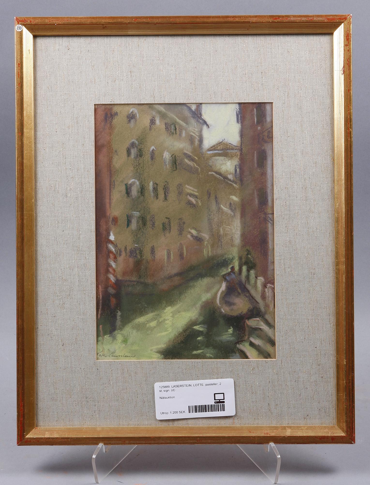 LOTTE LASERSTEIN, pasteller, 2 st, sign.