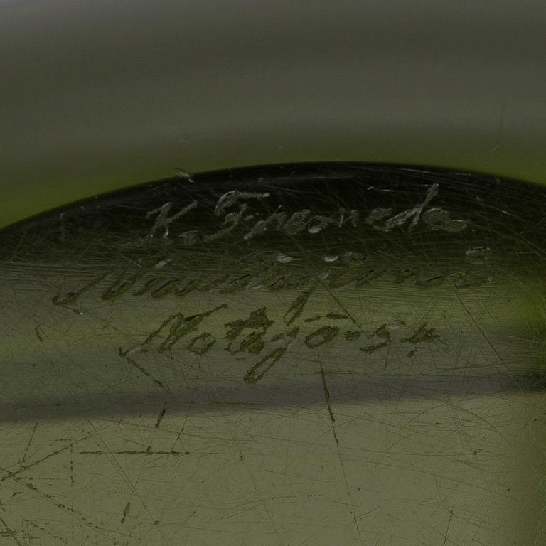 KAJ FRANCK, SKÅL. Videblad. Sign. K. Franck, Nuutajärvi Notsjö -54.