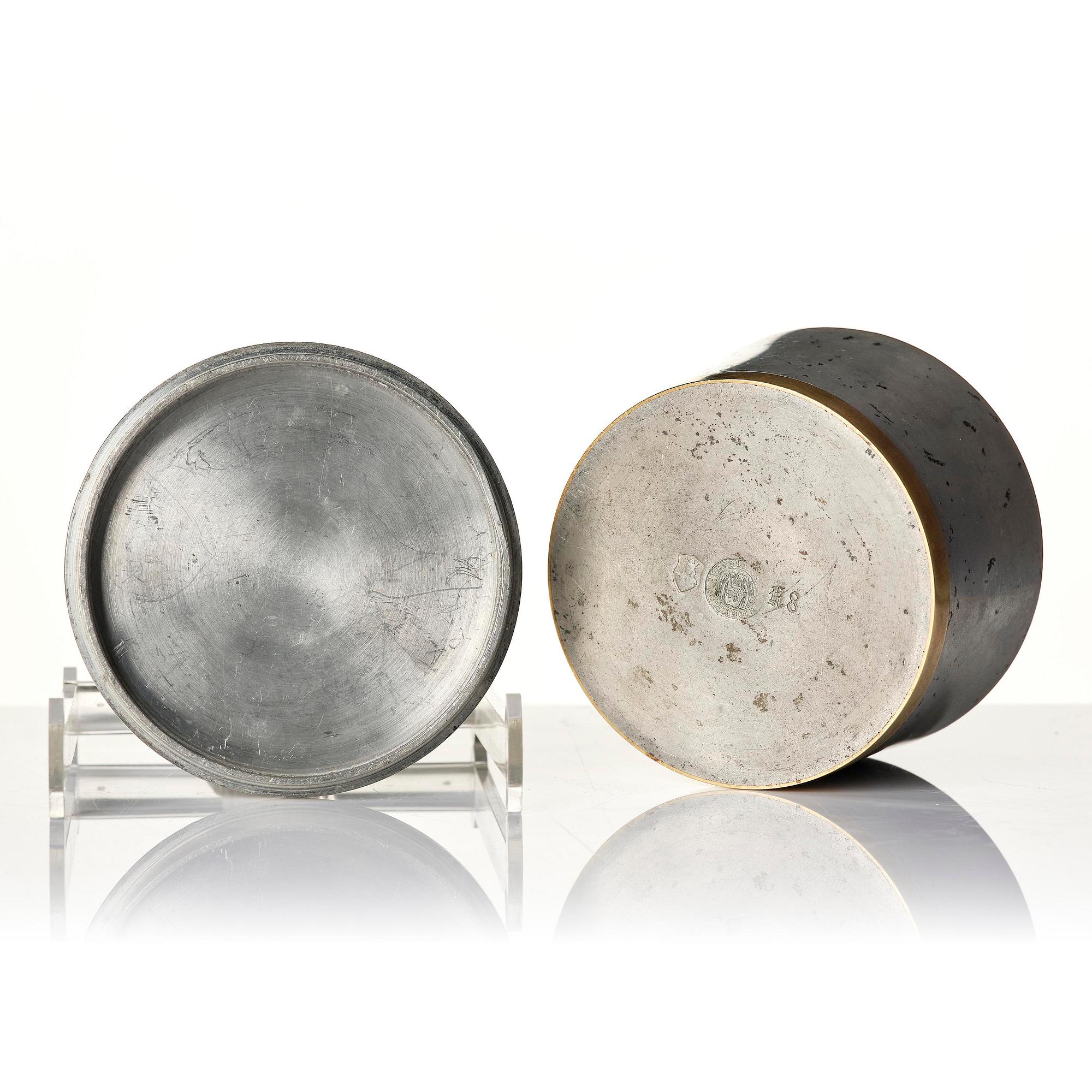 Nils Fougstedt, a lidded pewter bowl, Firma Svenskt Tenn, Stockholm, 1936.