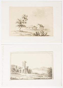 Gustaf Silfverstråhle, Landscape with log cabins/Landscape with ruins.