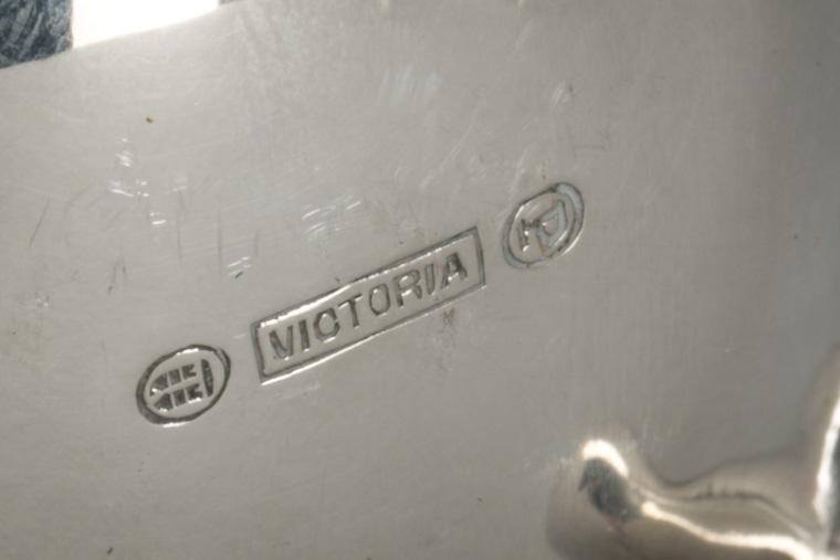 TESERVIS, 3 delar, nysilver, samt KAFFEKANNA, silver, Danmark. Vikt kaffekanna ca 585 gram.