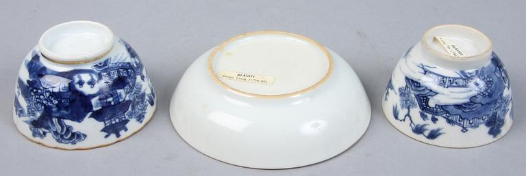 PARTI PORSLIN, 9 delar, Kina, 1700/1800-tal.