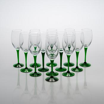 Saara Hopea, a 13-piece set of 'Traviata' wine glasses, Nuutajärvi, Finland.