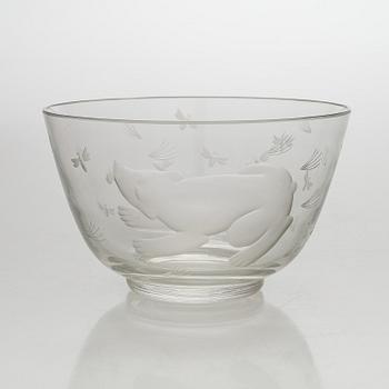 Arttu Brummer, A glass bowl signed  A. Brummer -35 Oy Riihimäki.