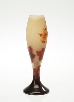 An Emile Gallé Art Noveau cameo glass vase.