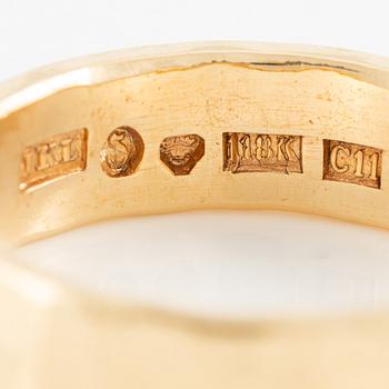 Jan-Christer Lundqvist, ring, 18K gold, hammered decoration, Skövde 2001.