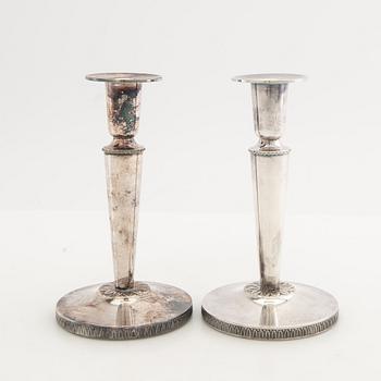 Candelsticks, a pair, silver, Cesons, Gothenburg, 1972-1974.
