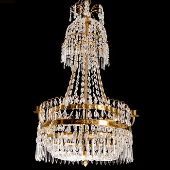 A GUSTAVIAN CHANDELIER, Sweden first half of the 19th century.