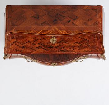 A rosewood and gilt-brass mounted rococo secretaire by G. Foltiern (master in Stockholm 1771-1804).