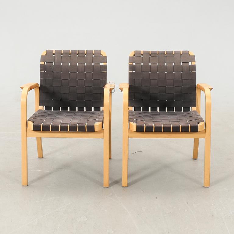 Alvar Aalto, a pair of armchairs model number 45, Finland, late 20th century.