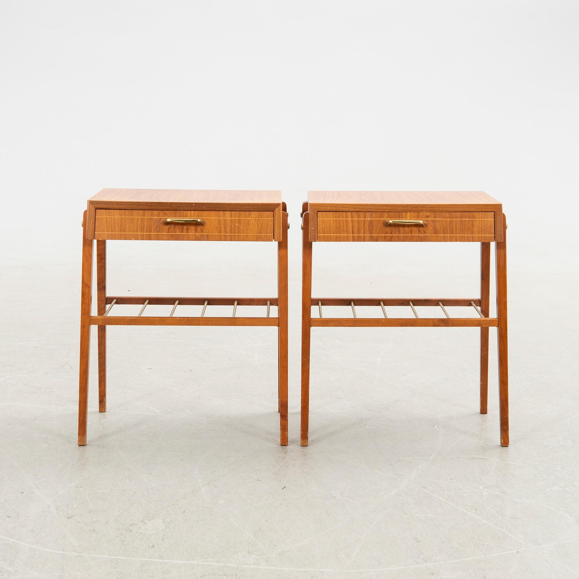 Bedside tables, a pair, 1950s/1960s.