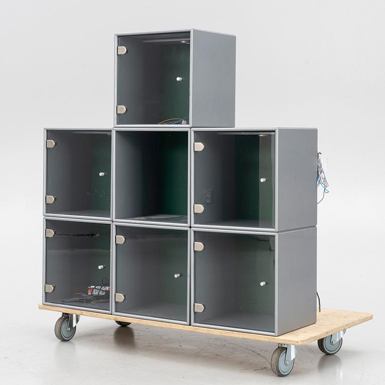 Peter J Lassen, a 7 pieces, shelving system, Montana Møbler, Denmark.