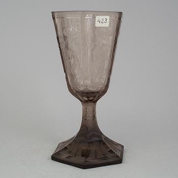 A glass goblet, Simon Gate, Orrefors 1925, named "Six Graces".